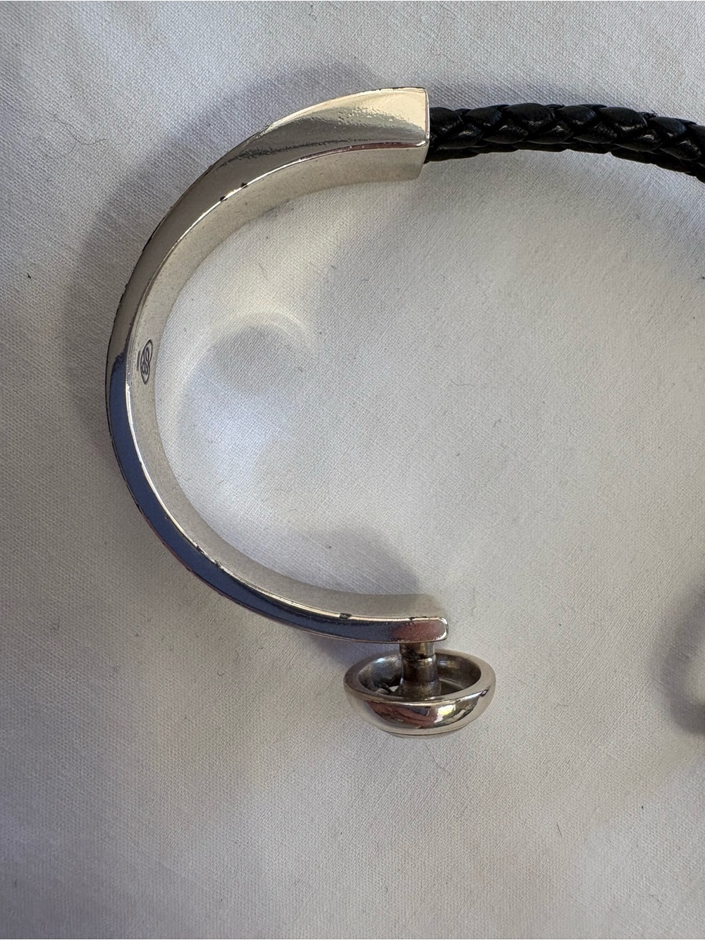 Brighton Black Braided Leather Bracelet with Button Clasp - Picture 7 of 8